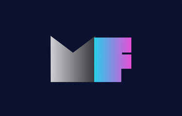 initial alphabet letter mf m f logo company icon design