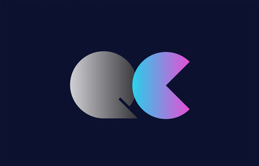 initial alphabet letter qc q c logo company icon design