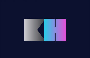 initial alphabet letter kh k h logo company icon design