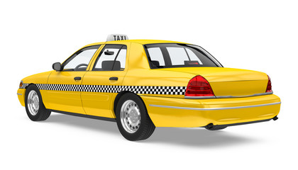 Fototapeta na wymiar Yellow Taxi Isolated