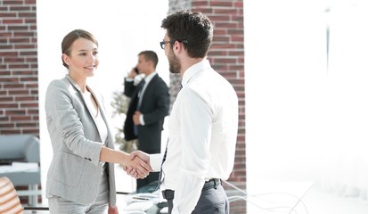 welcome and handshake business partners