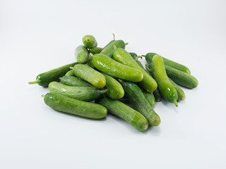 Fresh holland cucumber on white background.
