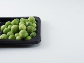 Pea eggplant on white background.