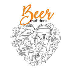 banner beer shape heart