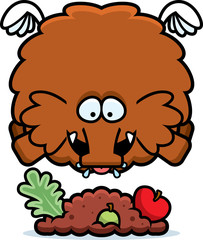 Cartoon Woolly Mammoth Eating