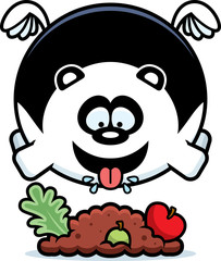 Cartoon Panda Eating