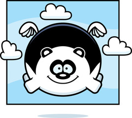 Cartoon Panda in the Sky