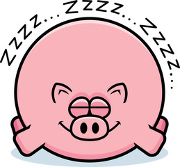 Cartoon Pig Sleeping