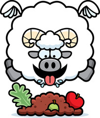 Cartoon Ram Eating