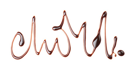 Obraz premium Pattern made of melted chocolate on white background