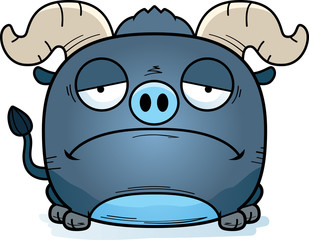 Cartoon Sad Little Blue Ox