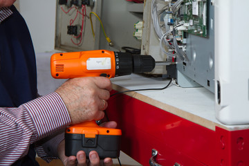 electrician fixing eletrical devices