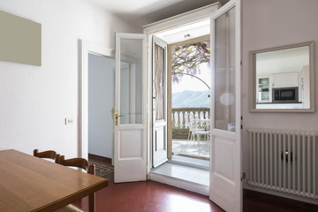 Detail of a wide open window