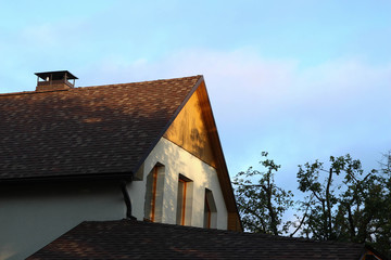 Fototapeta na wymiar Roof in the morning