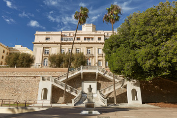 Fototapeta na wymiar Architecture and symmetrical stairs in Cartagena in Spain