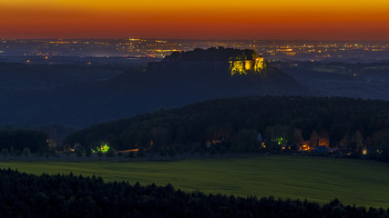 The Königstein Fortress in the early evening light - 206065598