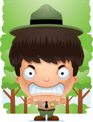 Angry Cartoon Boy Park Ranger