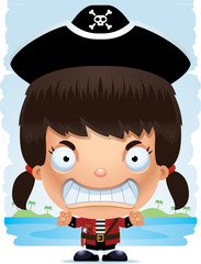 Angry Cartoon Girl Pirate