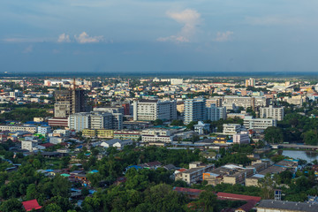 Aerial view of Nakhon Ratchasima city or Korat, Thailand