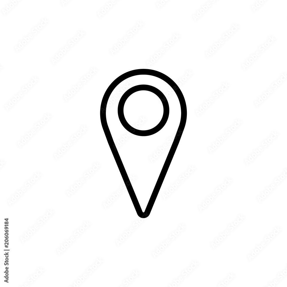 Aufkleber pin navigator icon. element of navigation for mobile concept and web apps. thin line pin navigator i