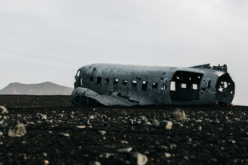 Fototapeta na wymiar crash d'avion en islande