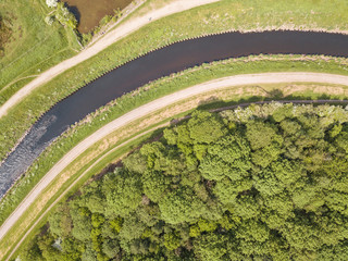 Aerial drone river 