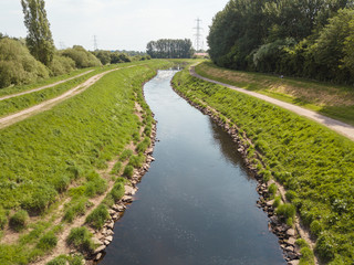 Aerial drone river 