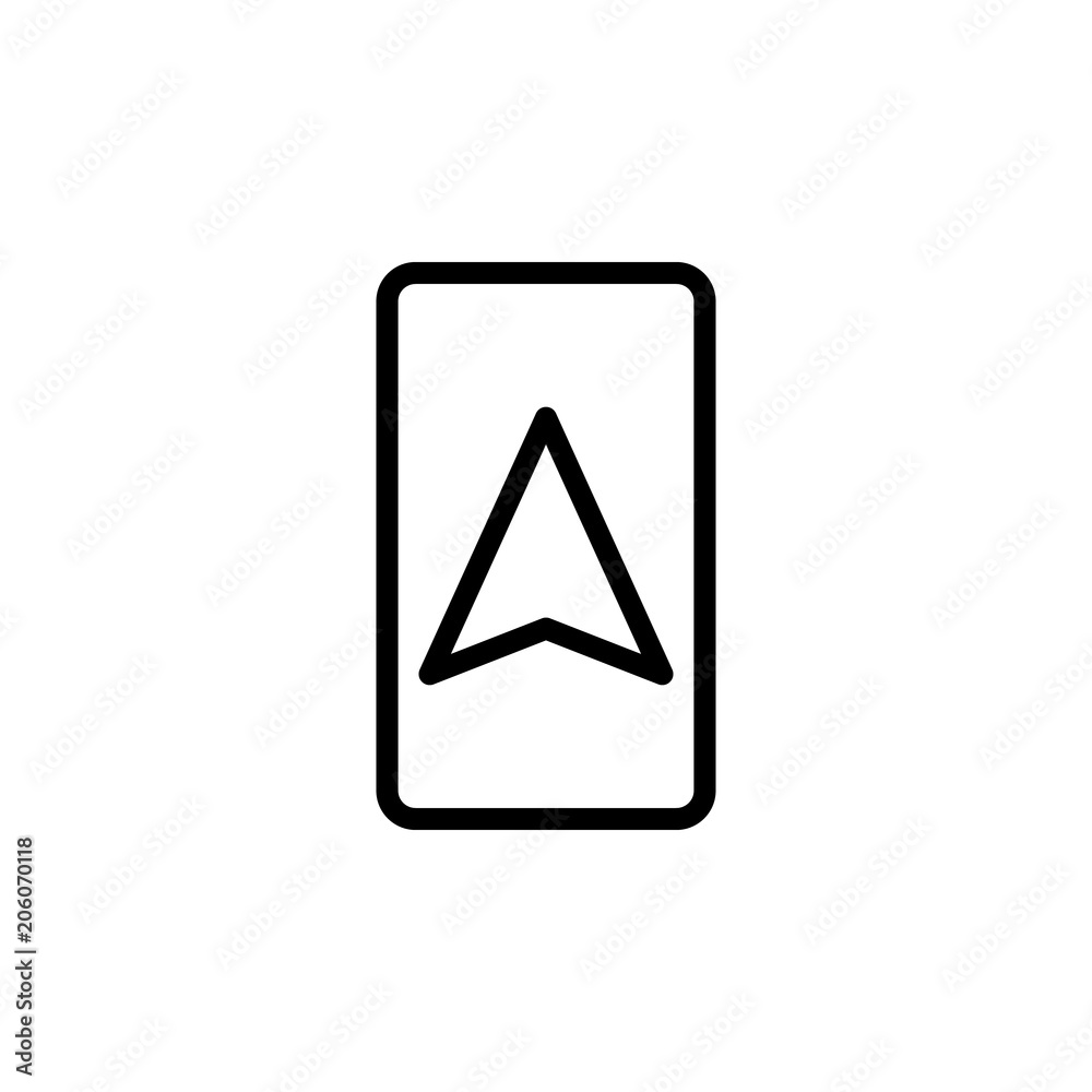 Poster cursor on the navigator icon. element of navigation for mobile concept and web apps. thin line curso