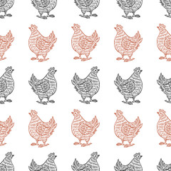 Pattern of the decorative hens