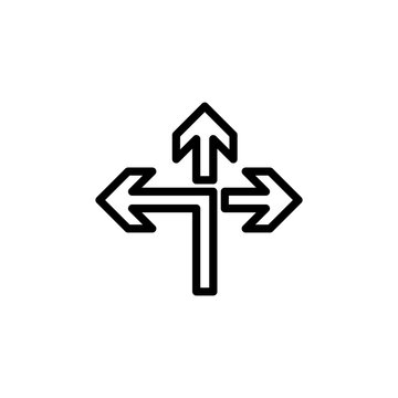 Priority of direction to left icon. Element of navigation for mobile concept and web apps. Thin line Priority of direction to left icon can be used for web and mobile