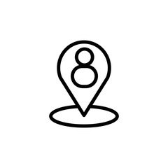 man in pin icon. Element of navigation for mobile concept and web apps. Thin line man in pin icon can be used for web and mobile