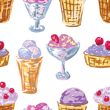Pattern of various fruit ice cream