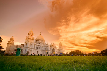 Fototapeta premium Sunset at Victoria Memorial, Kolkata