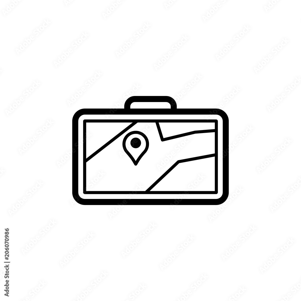Aufkleber pin on navigator screen icon. element of navigation for mobile concept and web apps. thin line pin o