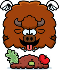 Cartoon Buffalo Eating