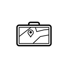 pin on navigator screen icon. Element of navigation for mobile concept and web apps. Thin line pin on navigator screen icon can be used for web and mobile