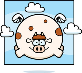 Cartoon Cow in the Sky