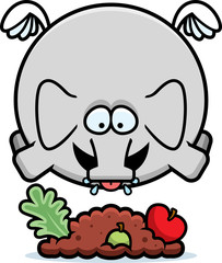 Cartoon Elephant Eating