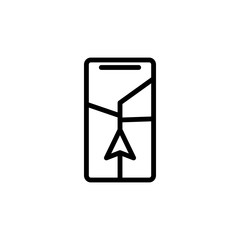 pointer to navigator screen icon. Element of navigation for mobile concept and web apps. Thin line pointer to navigator screen icon can be used for web and mobile