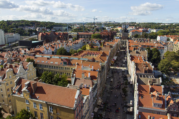 Fototapeta na wymiar View from top of the Old Town of Gdansk. Poland