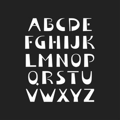 Vector display alphabet. Set of capital