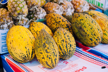 Mango exposed at a local market. Hamburg, Germany