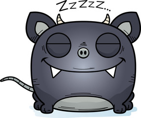 Cartoon Chupacabra Napping