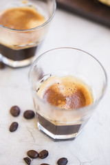 Espresso coffee closeup