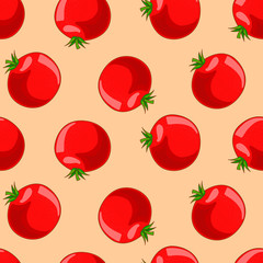 Seamless vector pattern of ripe tomato