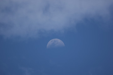 Moon and Cloud Scape  Cloud from Tropical Sky.