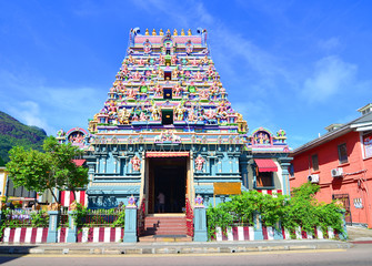 Hindu temple in Victora, capital city of Seychelles on Mahe island   © robnaw