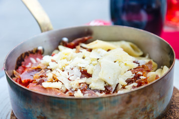tasty pasta Italian meat sauce pasta on the table