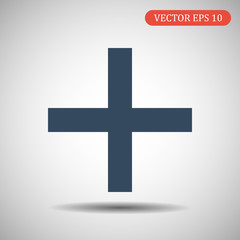 Plus flat icon.Vector illustration in flat style. EPS 10