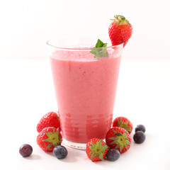 berry smoothie on white background